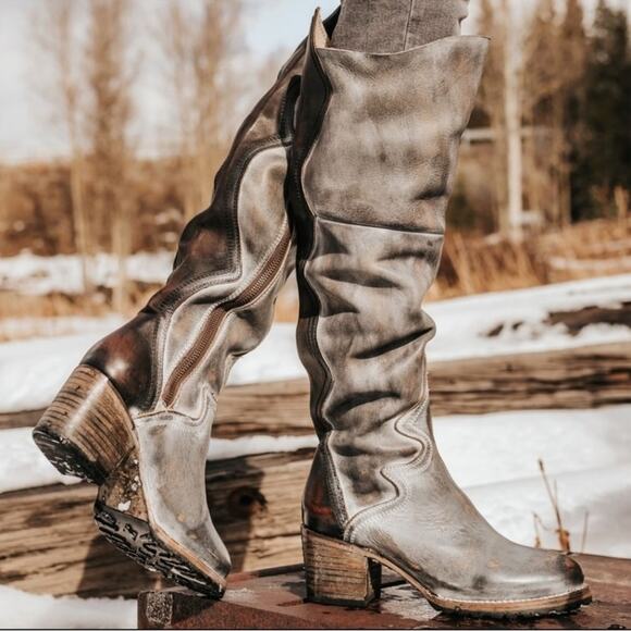 Freebird by Steven Calgary Tall Leather Heels Boots Women’s 8 - Picture 11 of 11